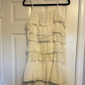 DO+BE Ivory Lace Tiered Tank | Boho Chic Summer Top